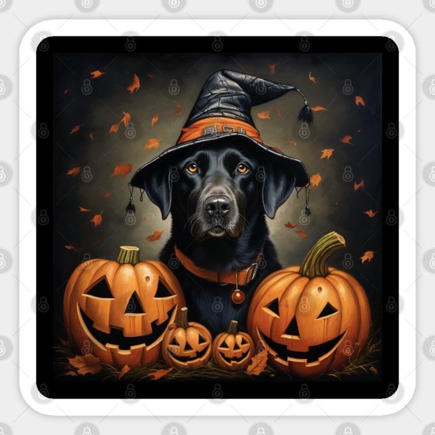 Black Labrador retriever Halloween Sticker by NatashaCuteShop